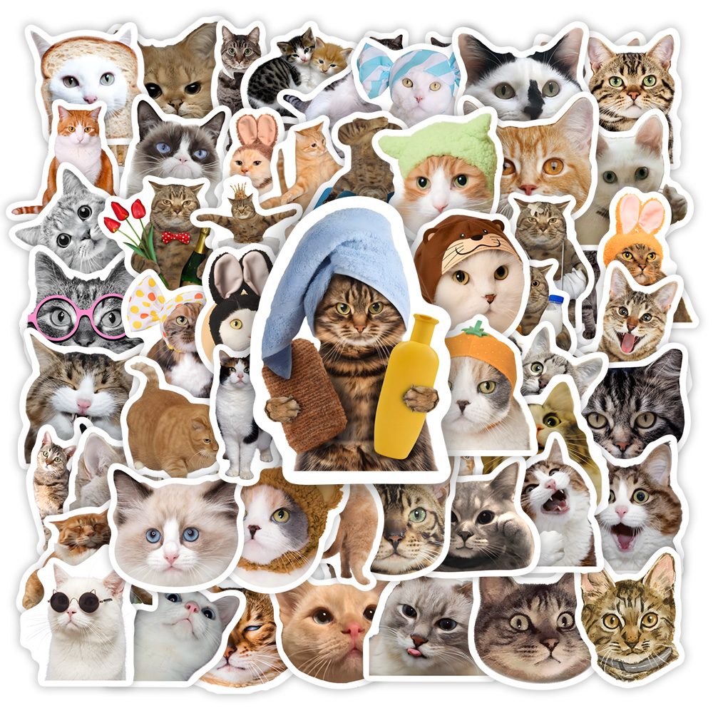 Kids Toys Clipart - Autocollants de chat mignons et drôles,