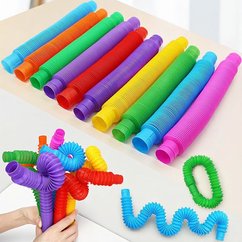 Kids Toys Play Youtube - Tubes colorés extensibles, tuyaux ondulés télescopiques,