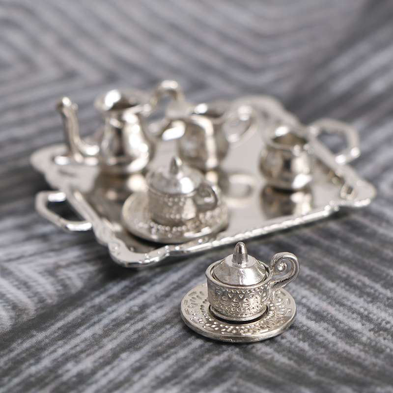 Miniature Silver Metal Tea and - Kids Toys Kitchen Set avis et prix
