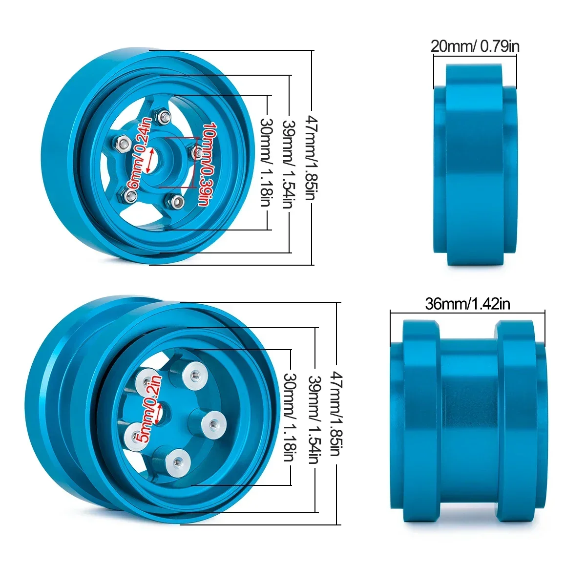 Roues Beadlock en aluminium po - Tamiya Model Rc Car avis et prix